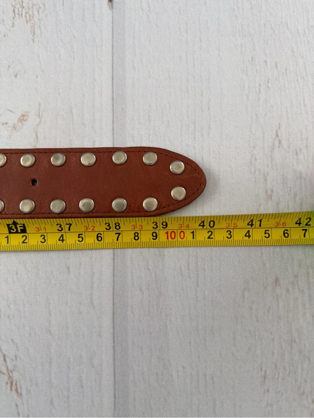 Etcetera Western Concho Studded Leather Belt Brown Boho Southwestern Belt